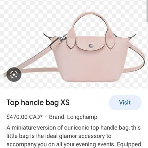 LONGCHAMP Le Pliage Cuir Top Handle Bag XS (with Crossbody/Shoulder Strap) NEW